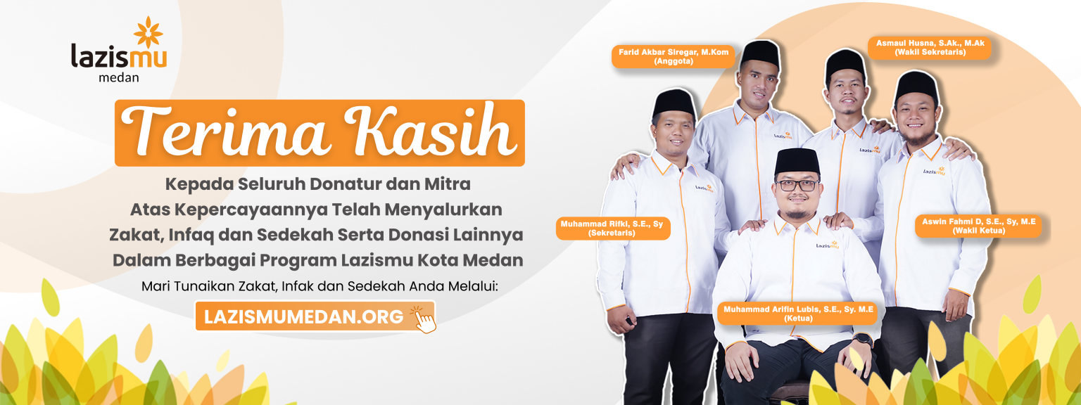 Terima kasih kepada seluruh donatur dan mitra Lazismu Kota Medan